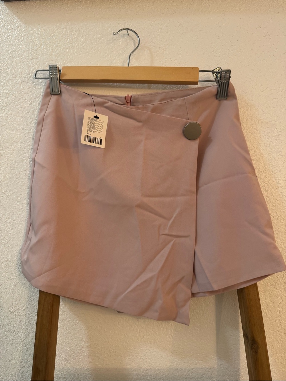 ASOS Blush Pink Asymmetrical Wrap Skort